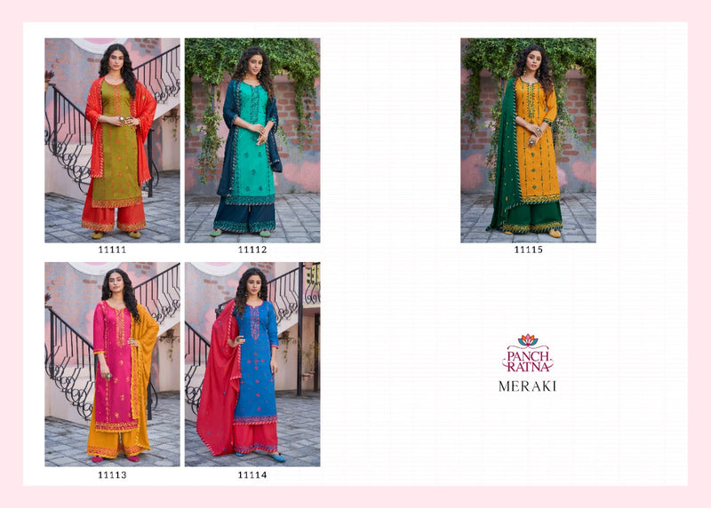 Panch Ratna Meraki Jam Silk Work Designer Wear Salwar Kameez