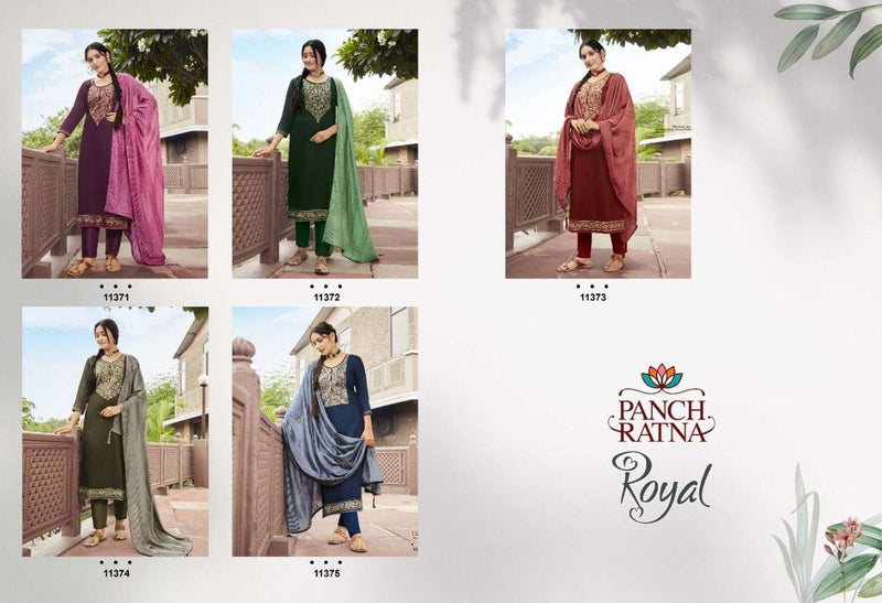 Panch Ratna Royal Jam Silk With Bridal Embroidery Work dress