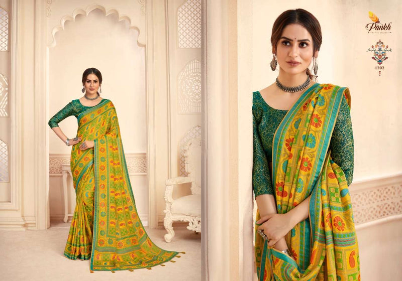 Pankh Launch By Nandini 1201-1209 Series Brasso With Heavy Printed Designer Casual Wear Sarees