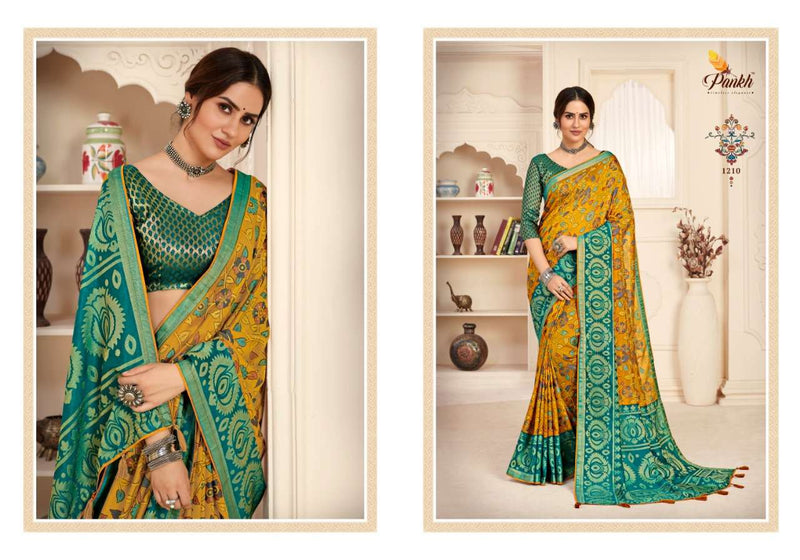 Pankh Launch By Nandini 1201-1209 Series Brasso With Heavy Printed Designer Casual Wear Sarees