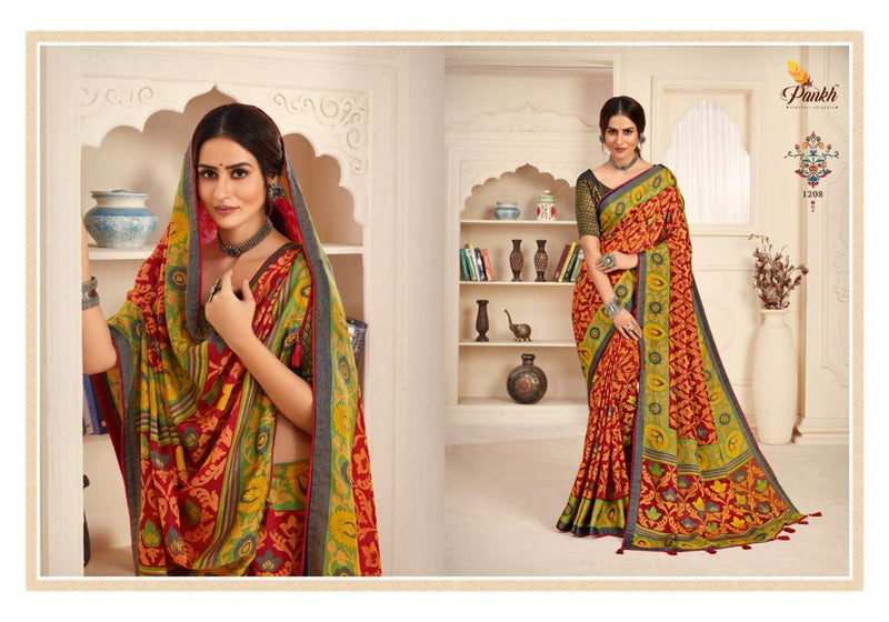 Pankh Launch By Nandini 1201-1209 Series Brasso With Heavy Printed Designer Casual Wear Sarees