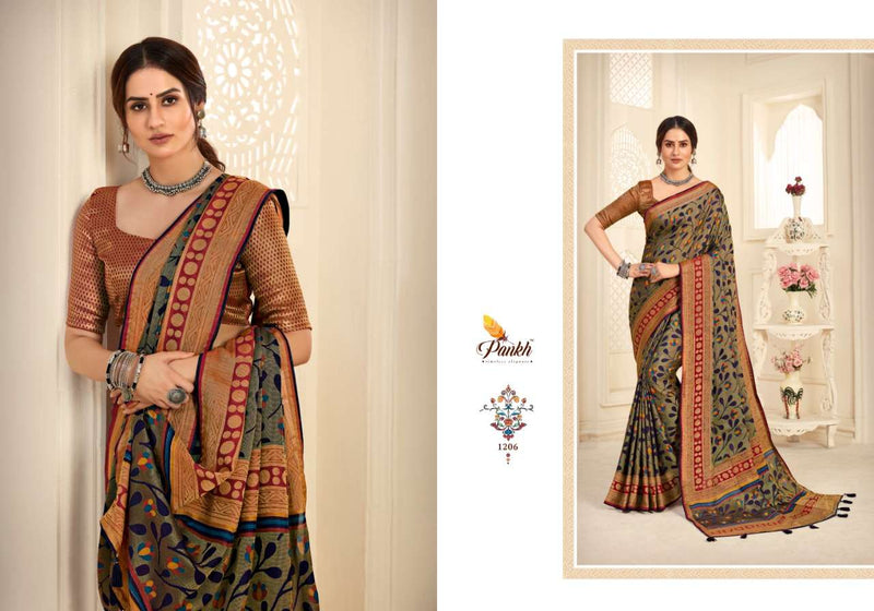 Pankh Launch By Nandini 1201-1209 Series Brasso With Heavy Printed Designer Casual Wear Sarees
