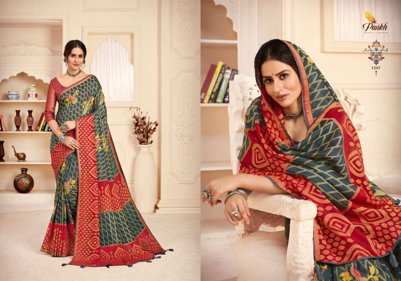 Pankh Launch By Nandini 1201-1209 Series Brasso With Heavy Printed Designer Casual Wear Sarees