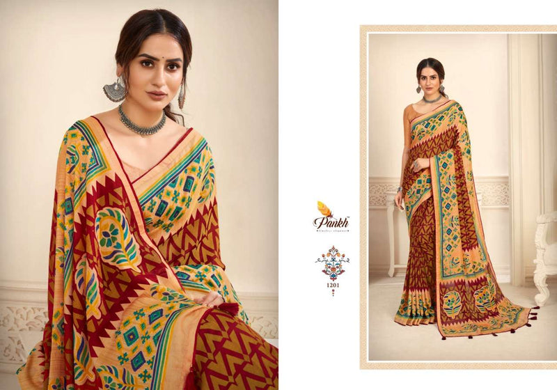 Pankh Launch By Nandini 1201-1209 Series Brasso With Heavy Printed Designer Casual Wear Sarees