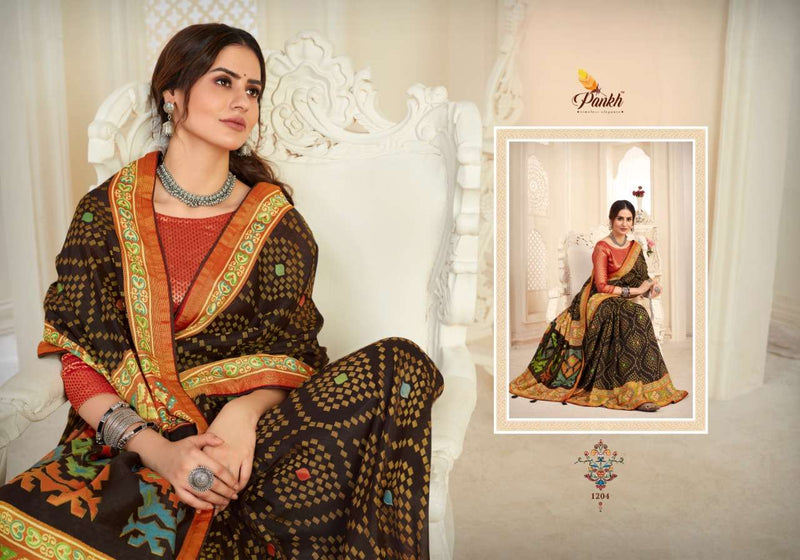 Pankh Launch By Nandini 1201-1209 Series Brasso With Heavy Printed Designer Casual Wear Sarees