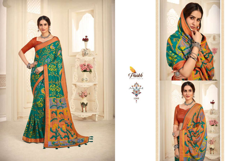 Pankh Launch By Nandini 1201-1209 Series Brasso With Heavy Printed Designer Casual Wear Sarees