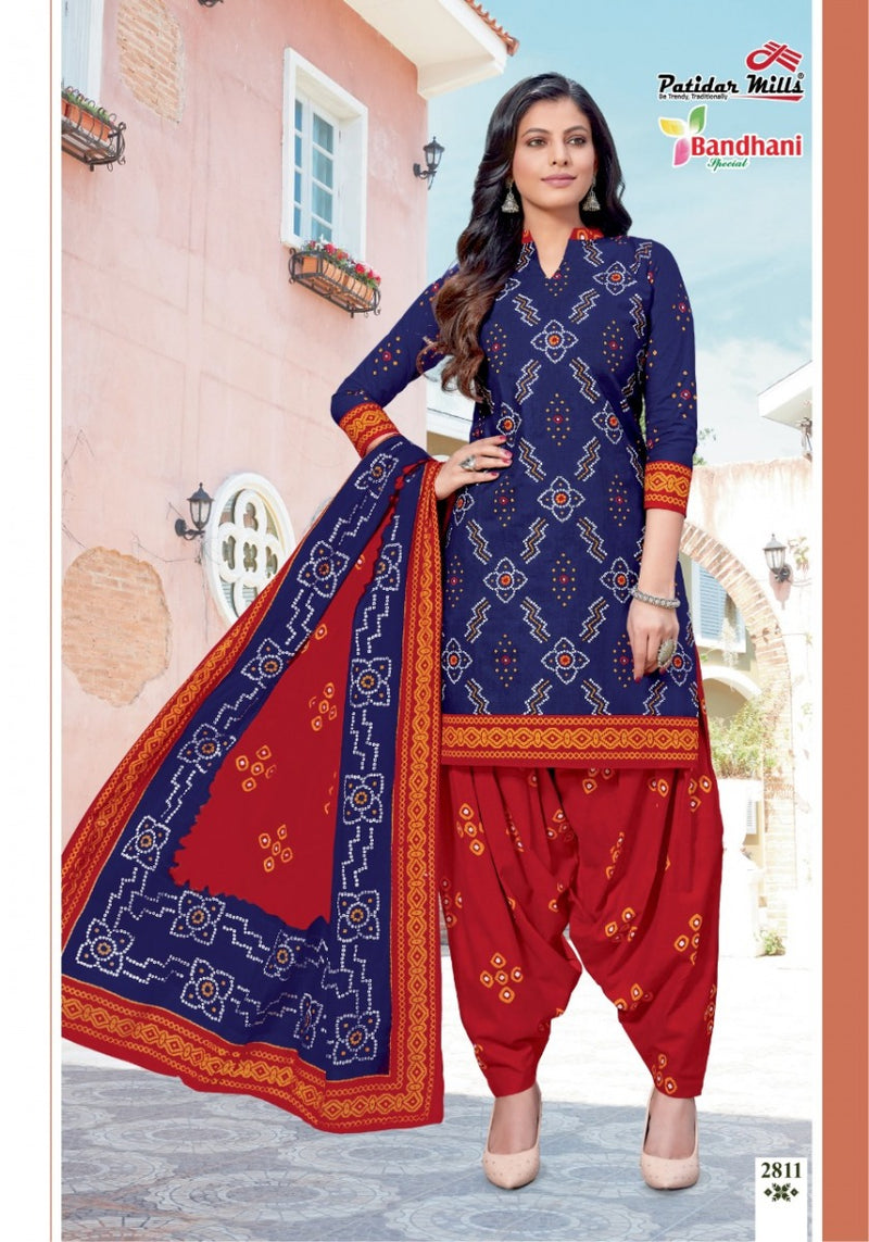 Patidar Mills Bandhani Special Vol 28 Cotton Gorgeous Look Fancy Patiyala Style Salwar Suits