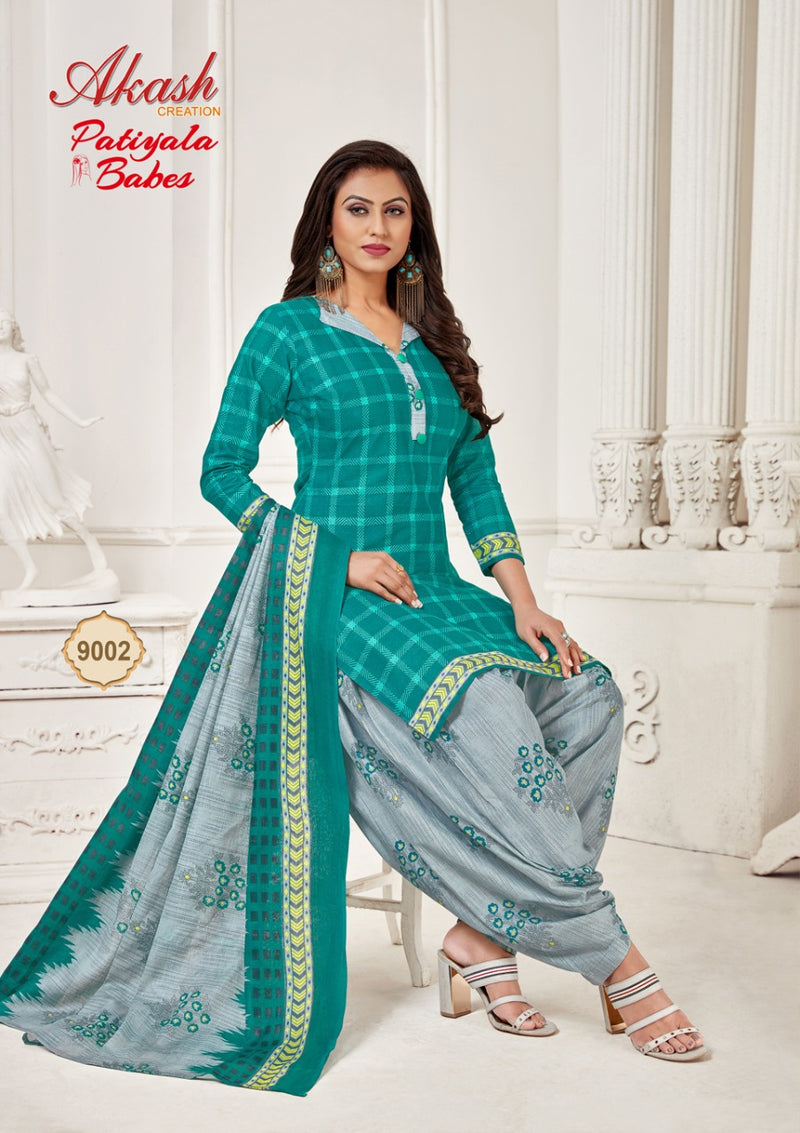 Patiyala Babes Vol 9 By Akash Creation Pure Cotton Printed Exclusive Regular Wear Salwar kameez With Dupatta