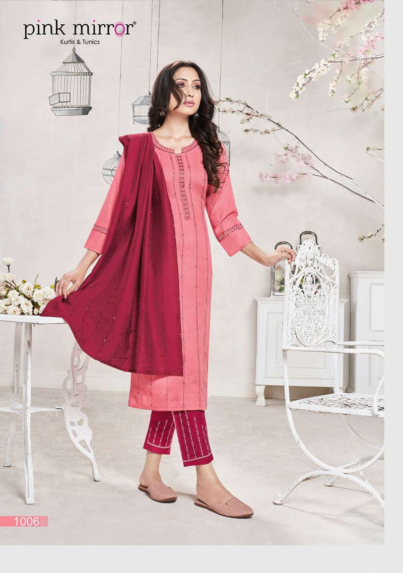 Pink Mirror Couture Pure Viscose Sequence Embroidery Work Kurti