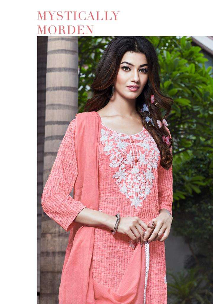 Pink Mirror Launch Bloom Viscose With Embroidery Work Readymade Fancy Long Straight Kurtis