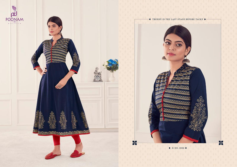 Poonam Designer Madhubala Cambric Cotton Printed Designer Kurti Collection