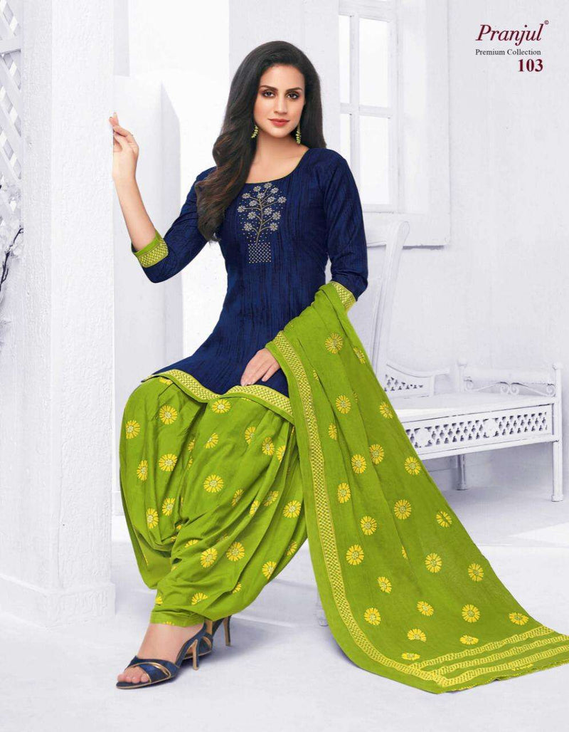 Pranjul Creation Launch Premium Collection Cotton Readymade Patiyala Style Salwar Suits
