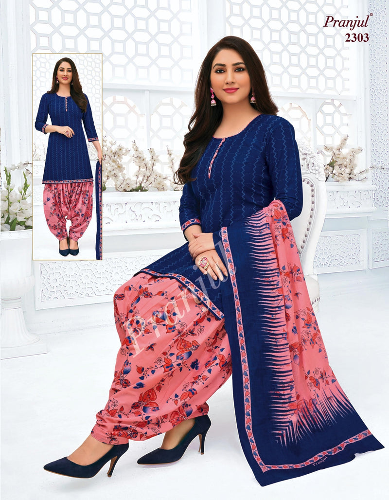 Pranjul Fashion Priyanshi Vol 23 Pure Cotton Patiyala Style Festive Wear Salwar Kameez