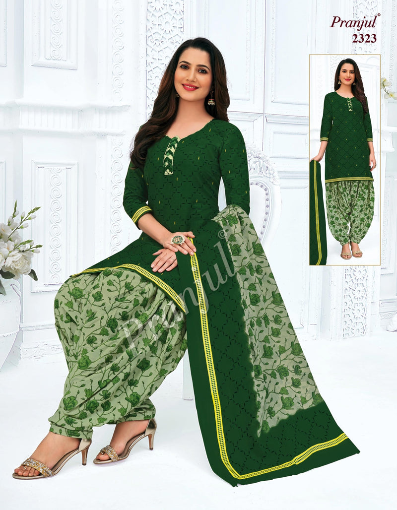 Pranjul Fashion Priyanshi Vol 23 Pure Cotton Patiyala Style Festive Wear Salwar Kameez