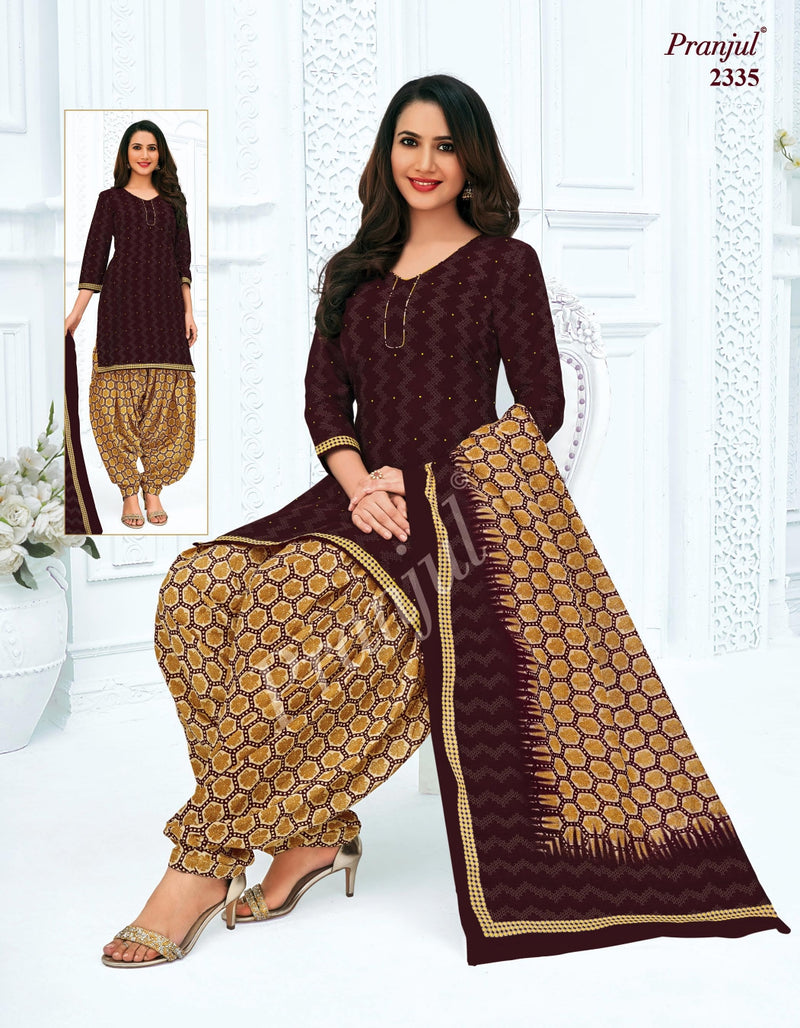 Pranjul Fashion Priyanshi Vol 23 Pure Cotton Patiyala Style Festive Wear Salwar Kameez