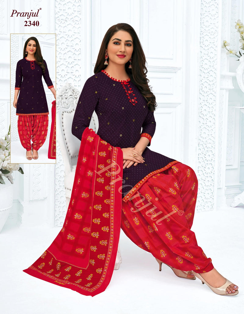 Pranjul Fashion Priyanshi Vol 23 Pure Cotton Patiyala Style Festive Wear Salwar Kameez