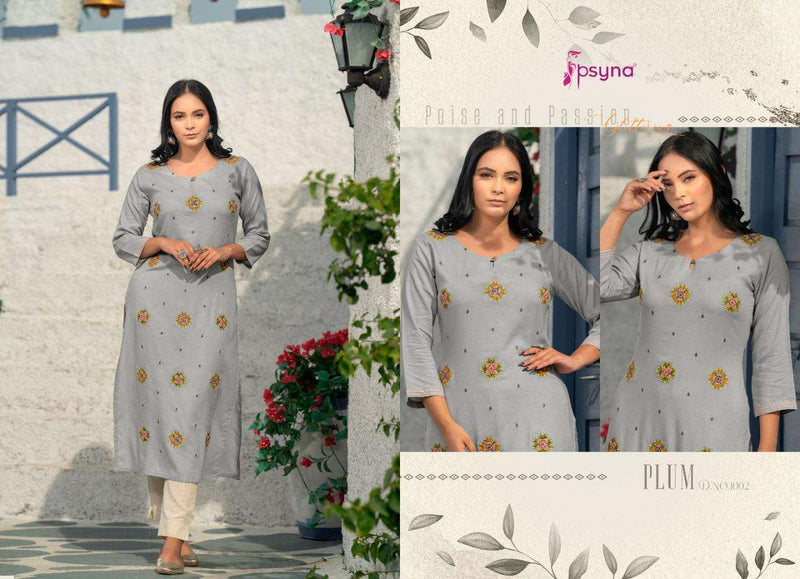 Psyna Launch By Plum Rayon Printed Designer Exclusive Readymade Casual Wear Fancy Kurti