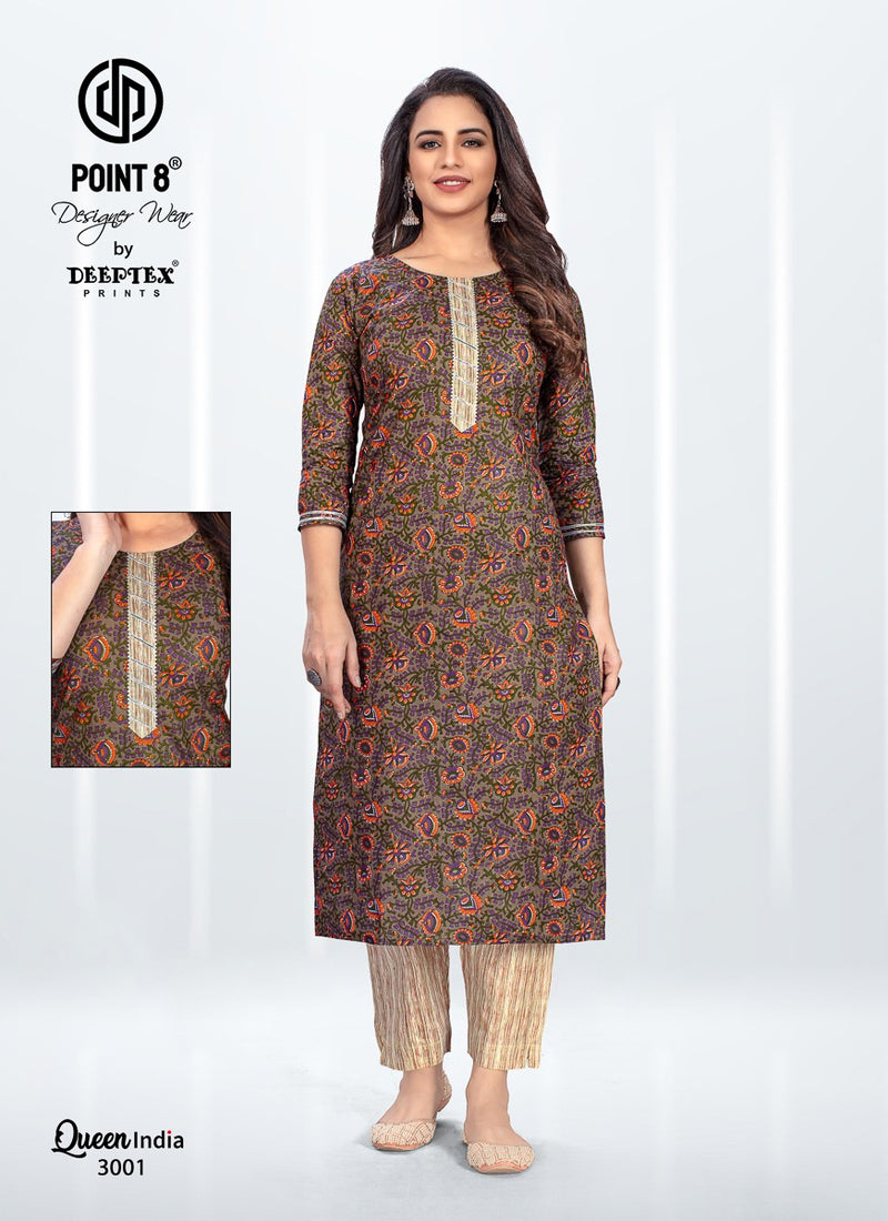 Deeptex Queen India Vol 3 Pure Cotton With Heavy Work Stylish Designer Casual Look Salwar Suit