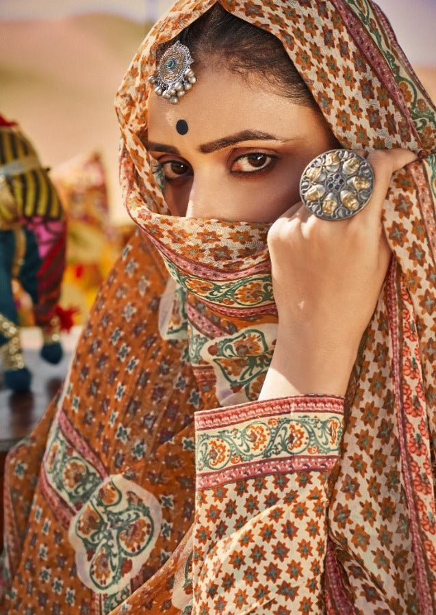Belliza Designer Studio Queen Of Dessert  Cotton Printed Party Wear Salwar Kameez With Beautiful Digital Print