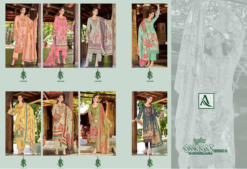 Alok Suits Qurbat Edition Vol 3 Jam Cotton Digital Printed Pakistani Style Festive Wear Salwar Suits