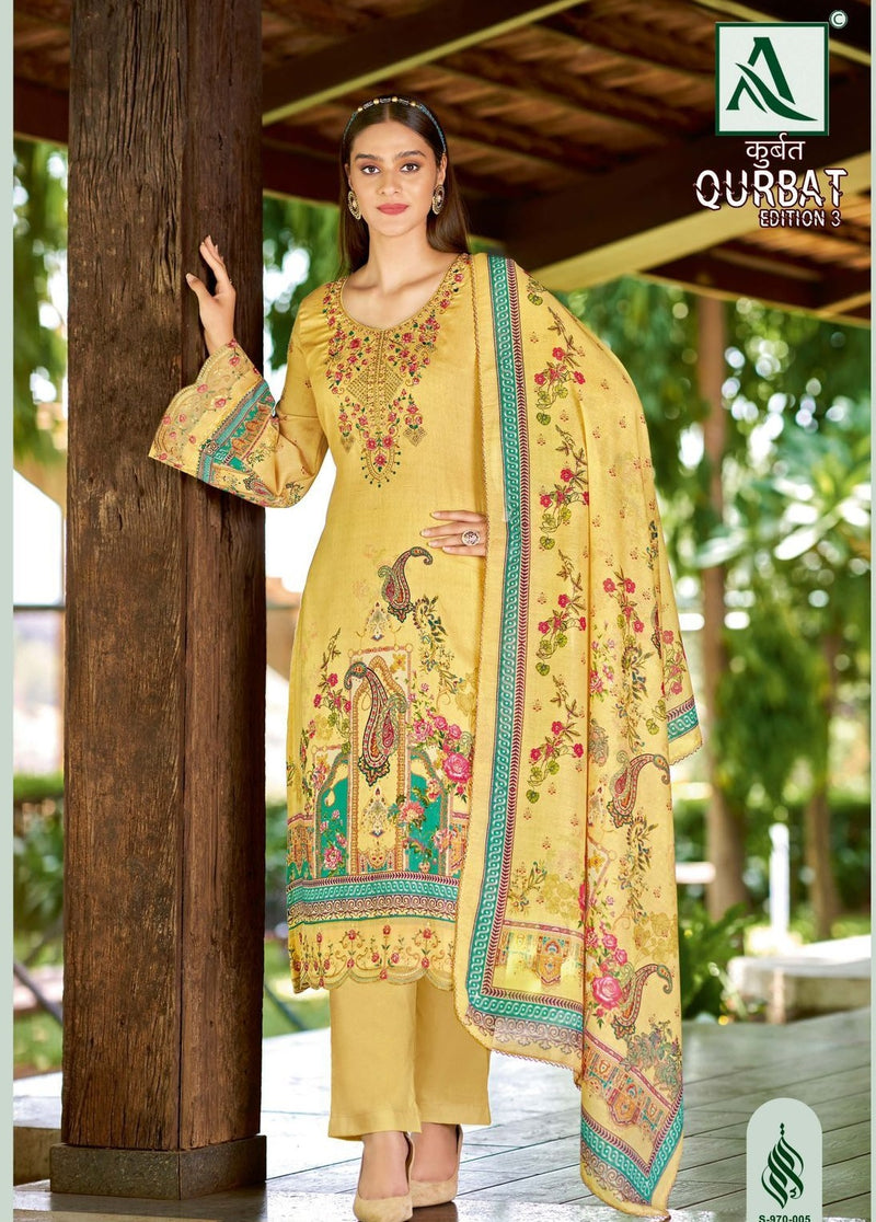 Alok Suits Qurbat Edition Vol 3 Jam Cotton Digital Printed Pakistani Style Festive Wear Salwar Suits