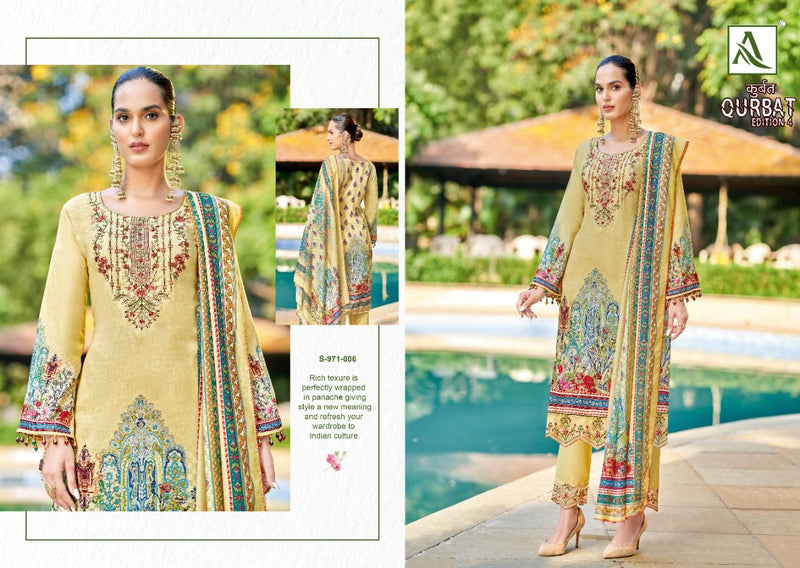 Alok Suits Qurbat Vol 4 Jam Cotton Pakistani Style Party Wear Salwar Suits