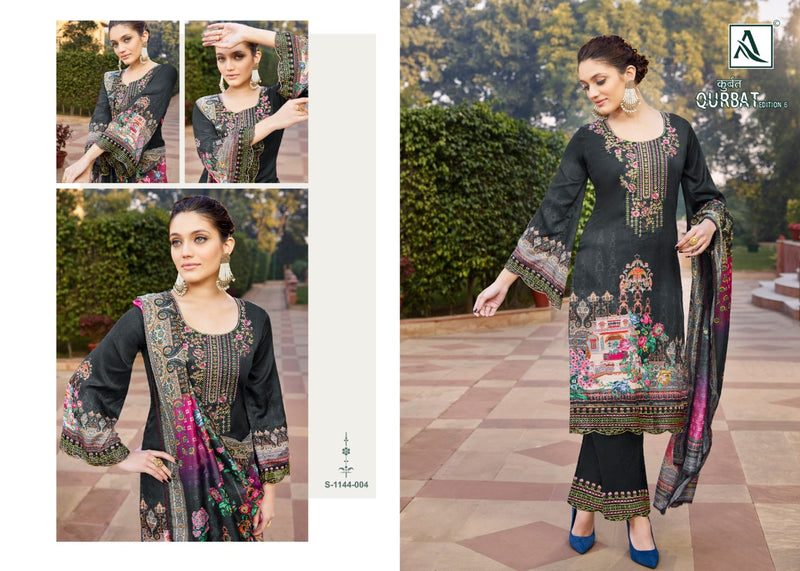 Alok Suit Qurbat Vol 6 Jam Cotton With Printed Work Stylish Designer Festive Wear Salwar Kameez