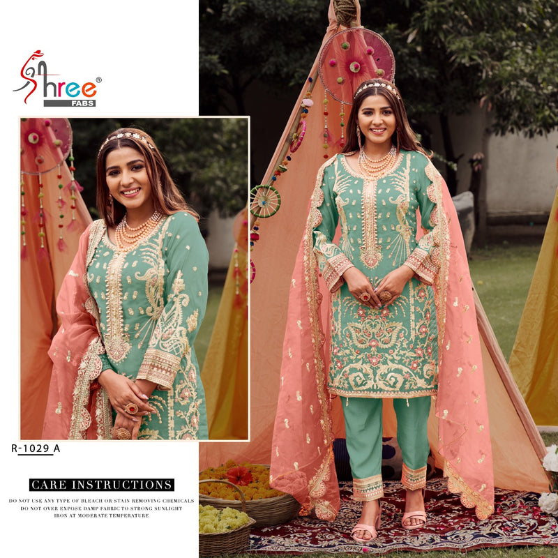 Shree Fabs Dno R 1029 Organza With Beautiful Embroidery Work Stylish Designer Wedding Look Salwar Kameez
