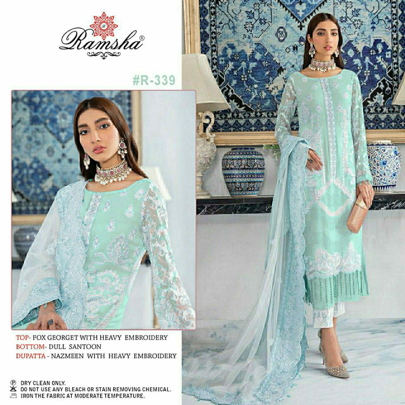 Ramsha R 339 Georgette Embroidered Pakistani Style Party Wear Salwar Suits