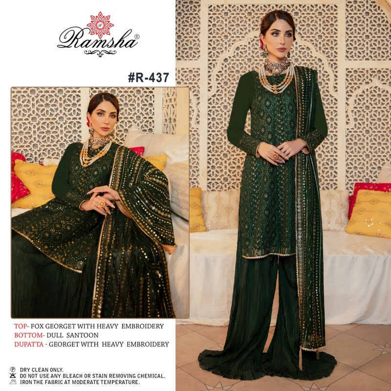 Ramsha R 437 To 439 Series Pakistani Style Embroidered Party Wear Salwar Suits