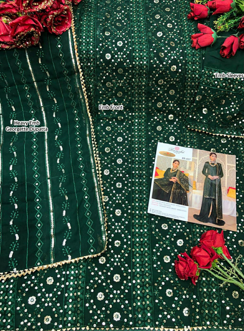 Ramsha R 437 To 439 Series Pakistani Style Embroidered Party Wear Salwar Suits