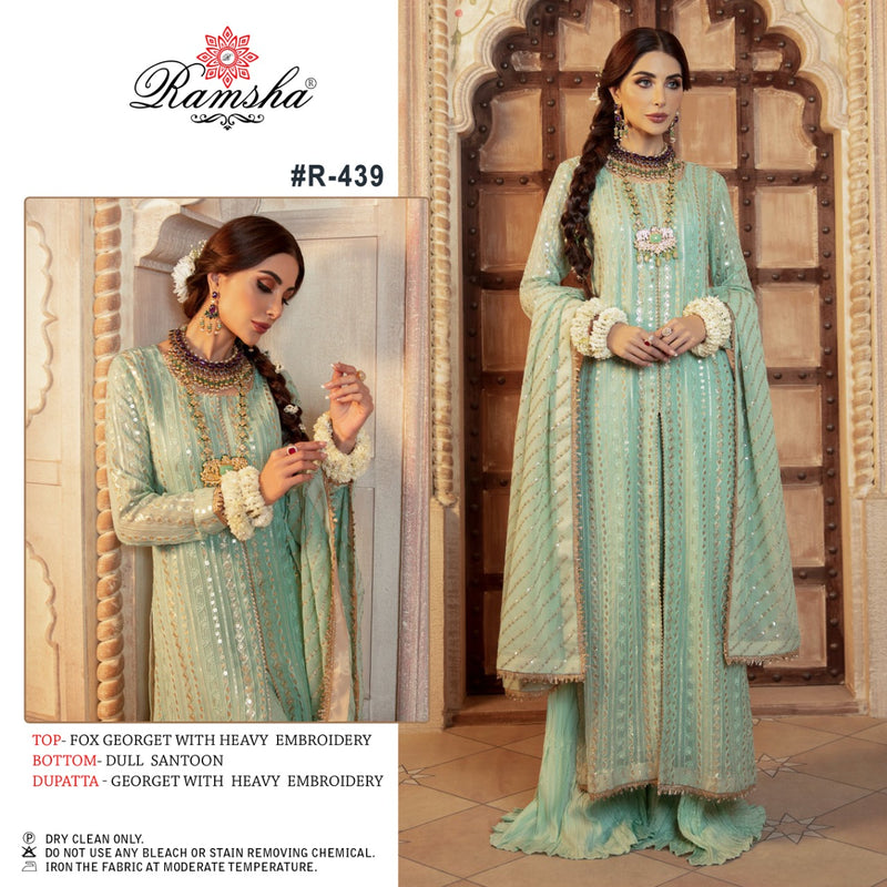 Ramsha R 437 To 439 Series Pakistani Style Embroidered Party Wear Salwar Suits
