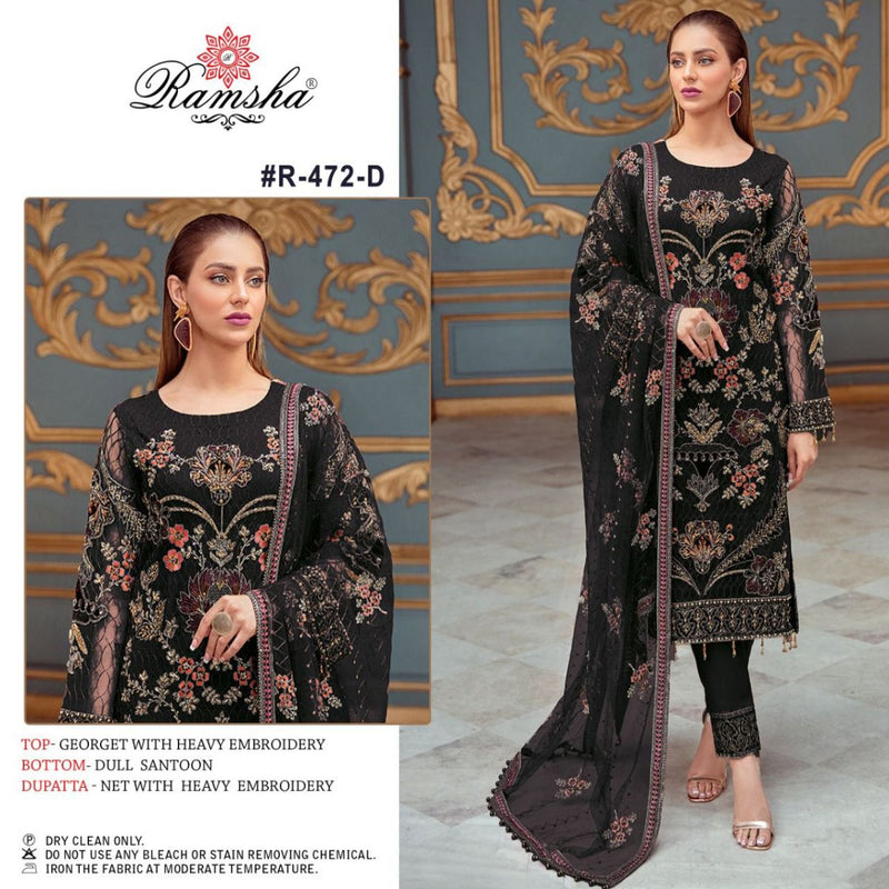 Ramsha Dno 472 D Georgette With Embroidered Stylish Designer Party Wear Salwar Suit