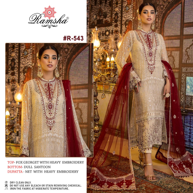 Ramsha Dno R 543 Georgette With Beautiful Work Stylish Designer Festive Wear Pakistani Salwar Kameez