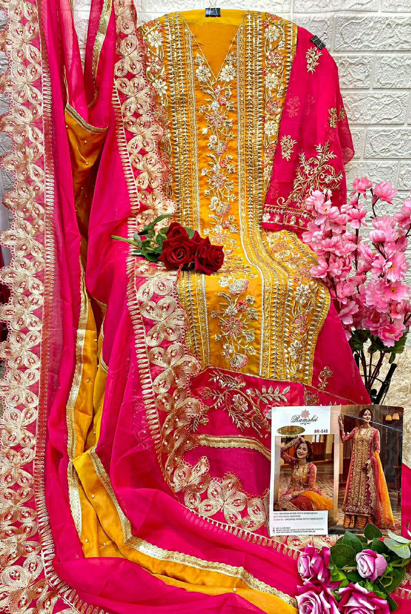 Ramsha Dno 548 Organza With Beautiful Work Stylish Designer Wedding Look Salwar Kameez