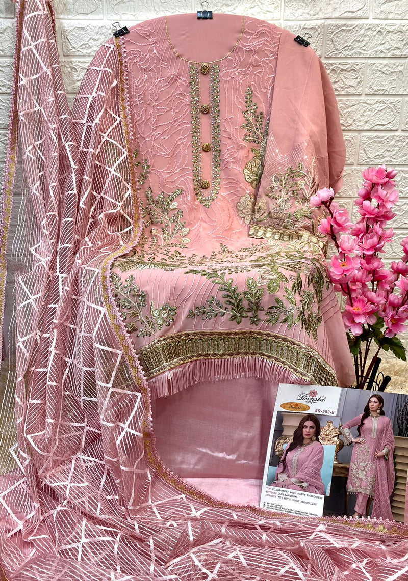 Ramsha R 552 E Georgette With Beautiful Heavy Embroidery Work Stylish Designer Pakistani Salwar Kameez