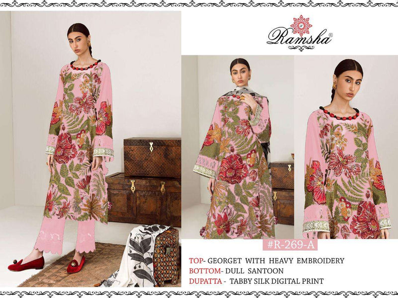 R 269 Nx By Ramsha Heavy Embroidery Work Georgette Exclusive Designer Pakistani Style Salwar Kameez