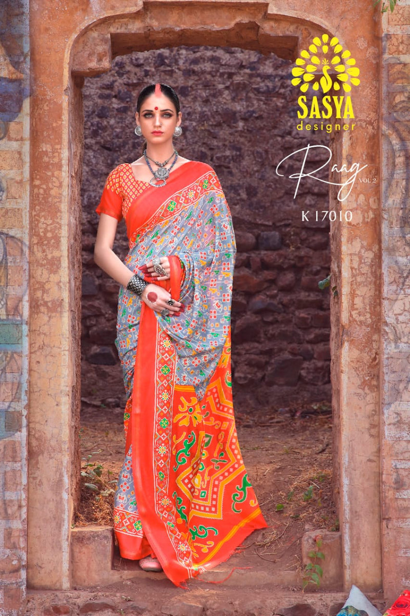 Sasya Designer Raag Vol.2 Fancy Saree In Mal Mal Cotton