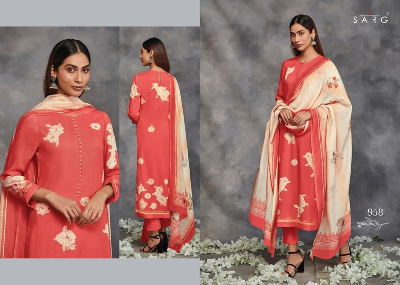 Sarg Raagini Muslin Silk Digital Print With Hand Work Party Wear Salwar Suits