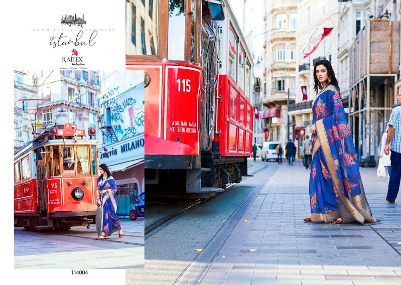Rajtex Kadhya Linen Fabric Designer Saree In Linen