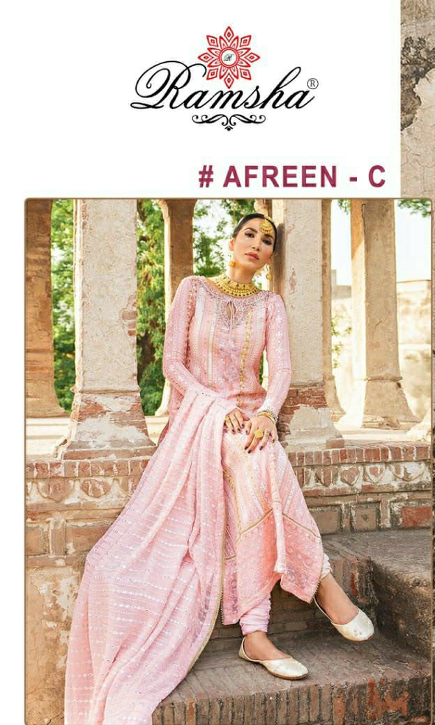 Ramsha Suit Afreen C 1251 Georgette Heavy Embroidery Pakistani Suit