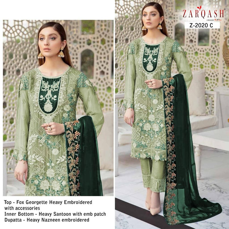 Zarqash Ramsha Colors Z 2020 Fox Georgette Heavy Salwar Kameez