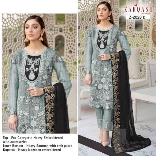 Zarqash Ramsha Colors Z 2020 Fox Georgette Heavy Salwar Kameez