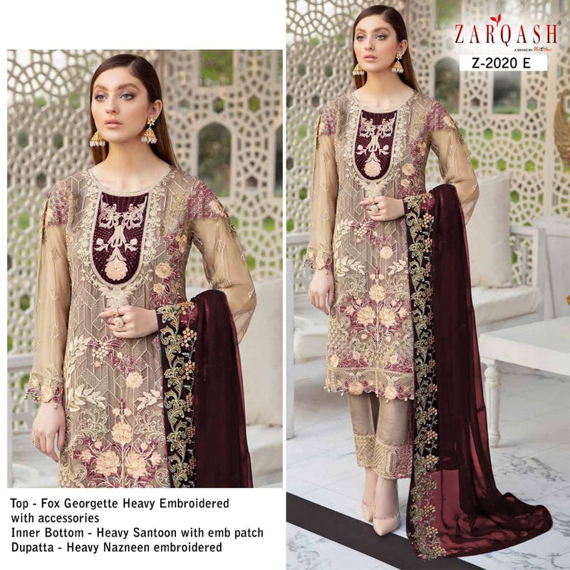 Zarqash Ramsha Colors Z 2020 Fox Georgette Heavy Salwar Kameez