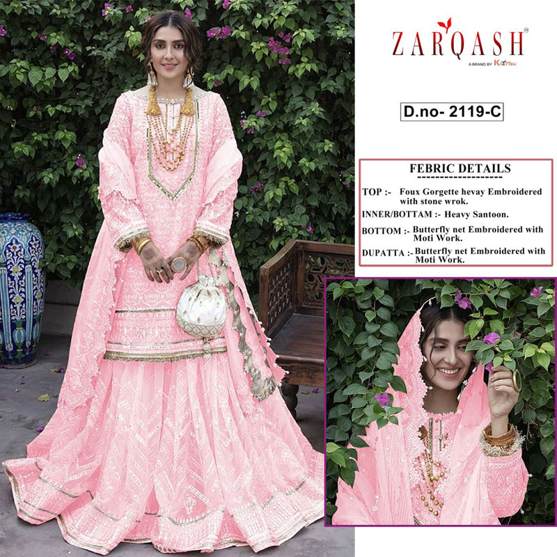 Zarqash Ramsha Hits Vol 7 Fox Georgette Embroidered Pakistani Style Wedding Wear Salwar Kameez