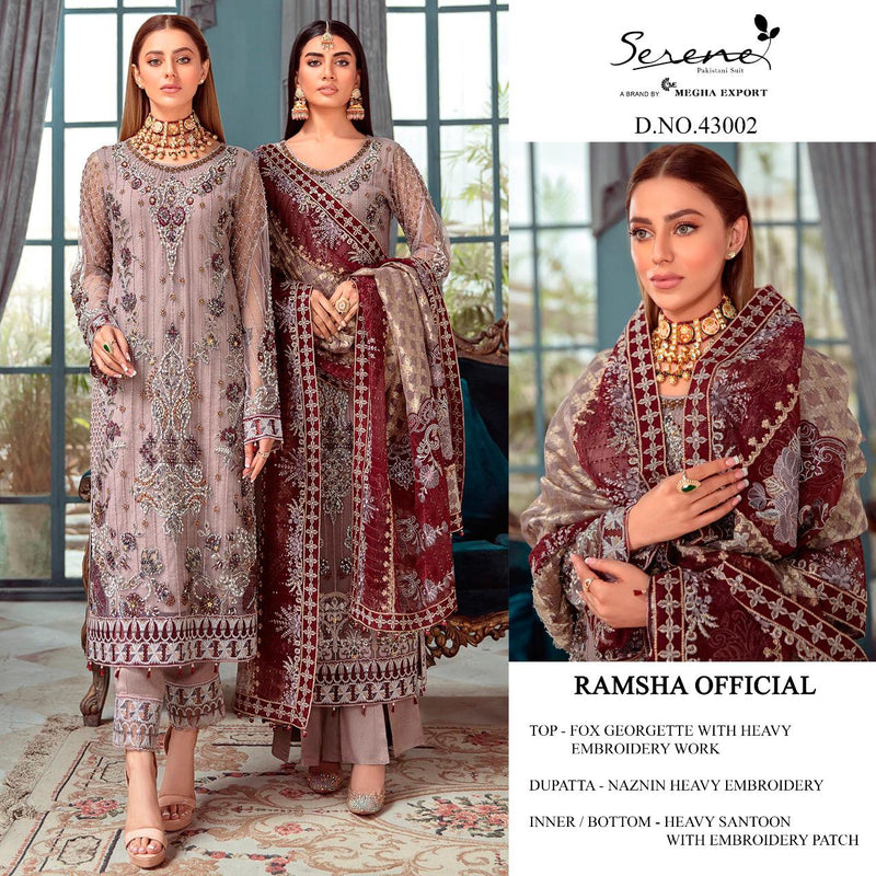 Serene Ramsha Official Fox Georgette Designer Pakistani Style Wedding Wear Salwar Suits