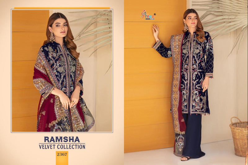 Shree Fabs Ramsha Velvet With Heavy Embroidery Work Stylish Designer Pakistani Salwar Kameez