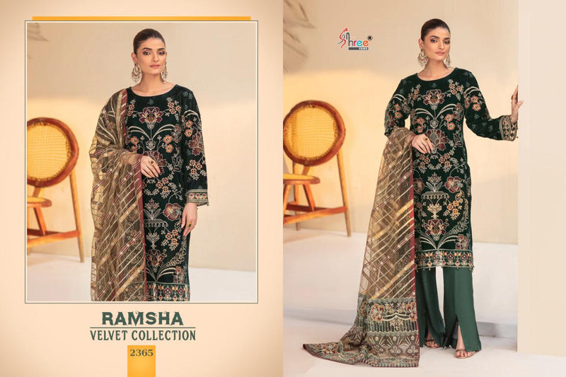 Shree Fabs Ramsha Velvet With Heavy Embroidery Work Stylish Designer Pakistani Salwar Kameez