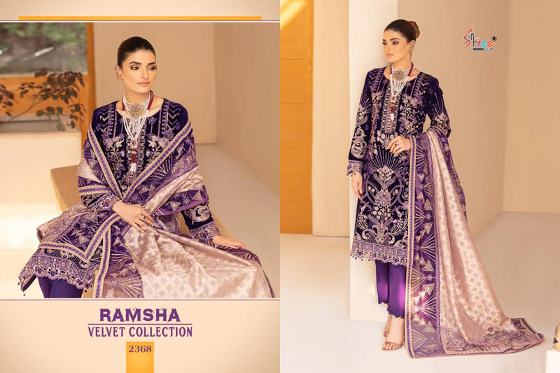 Shree Fabs Ramsha Velvet With Heavy Embroidery Work Stylish Designer Pakistani Salwar Kameez