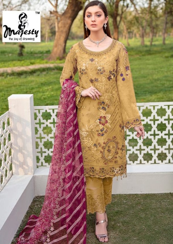 Majesty Ramsha Vol 4 Fox Georgette Heavy Pakistani Collection Salwar Suits